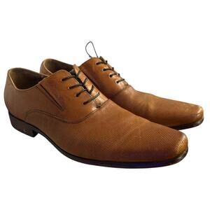 ALDO Brown Leather Oxford Dress Shoes Mens 9.5 Perforated Lace Up